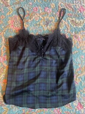 Abercrombie & Fitch Plaid Lace-Trim Cami